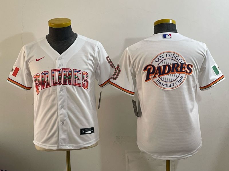 Youth 2026 San Diego Padres Blank White Game Nike MLB Jersey style 07